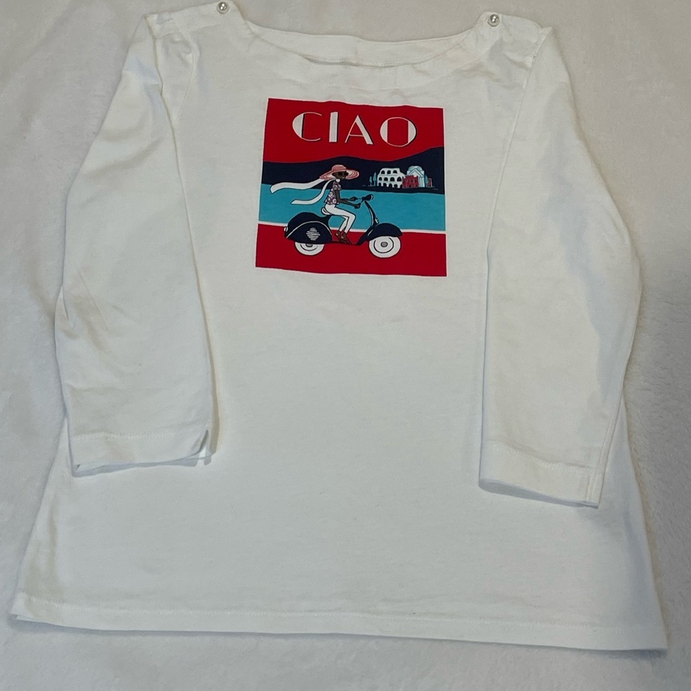 Janie and Jack White and Red Graphic‎ Blouse